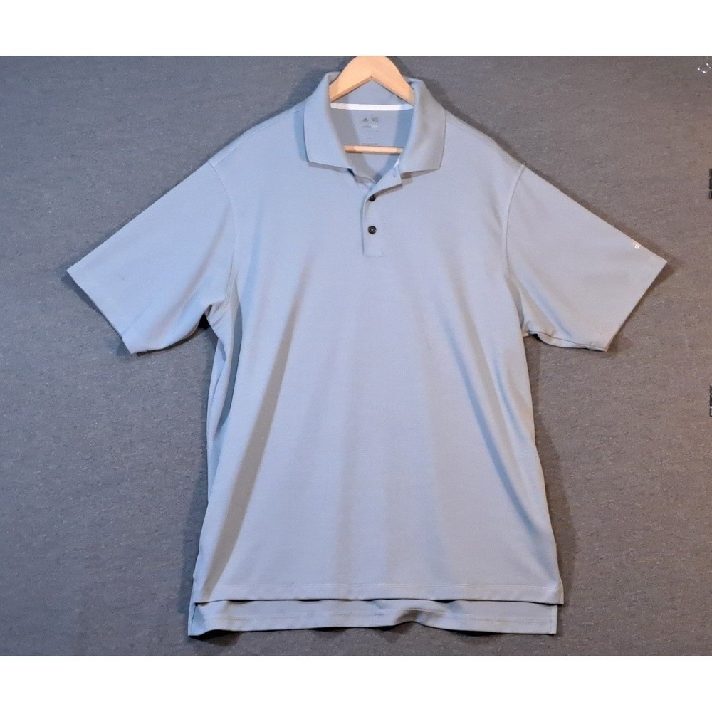 Adidas Golf Polo‎ Shirt Men's Light Blue ClimaLite Size XL Short Sleeve